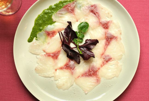 Carpaccio aux trois poissons ( thon ,saumon,mérou)